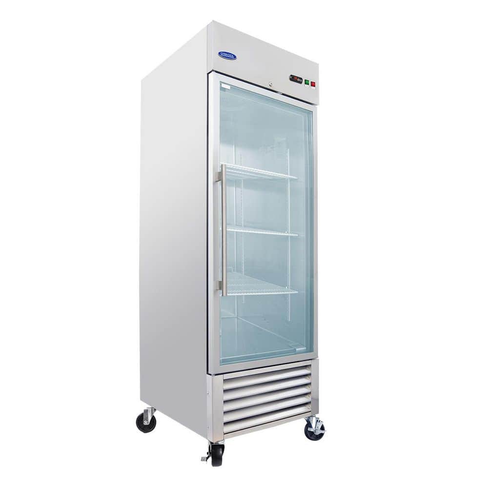27 in. 23 cu. ft. Auto / Cycle Defrost Commercial Refrigerator in Stainless Steel with LED Lighting, 33Â°F to 40Â°F
