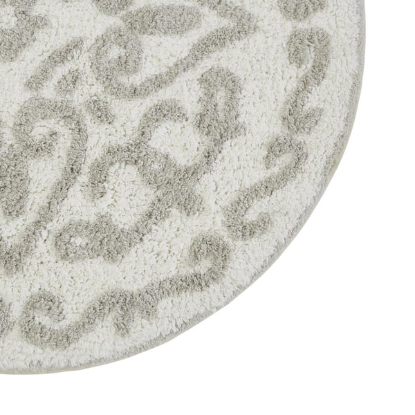 Chesapeake Genesis Grey Bath Rug ( 30 in. & 24 in. Round)