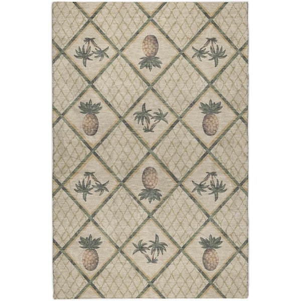 Dream Shag Premium Machine Washable Abstract ADS162 Palm 3 ft. x 5 ft. Area Rug
