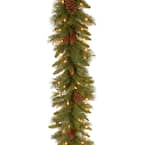 9 ft. Pine Cone Garland with Clear Lights