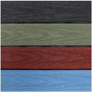 UltraShield Natural 1 ft. x 1 ft. Quick Deck Composite Outdoor Deck Tile in Mixed Rainbow (10 sq. ft. per Box)