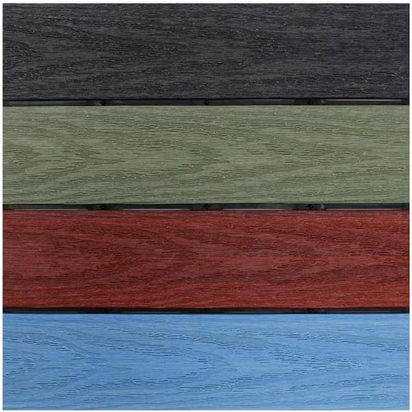 UltraShield Natural 1 ft. x 1 ft. Quick Deck Composite Outdoor Deck Tile in Mixed Rainbow (10 sq. ft. per Box)