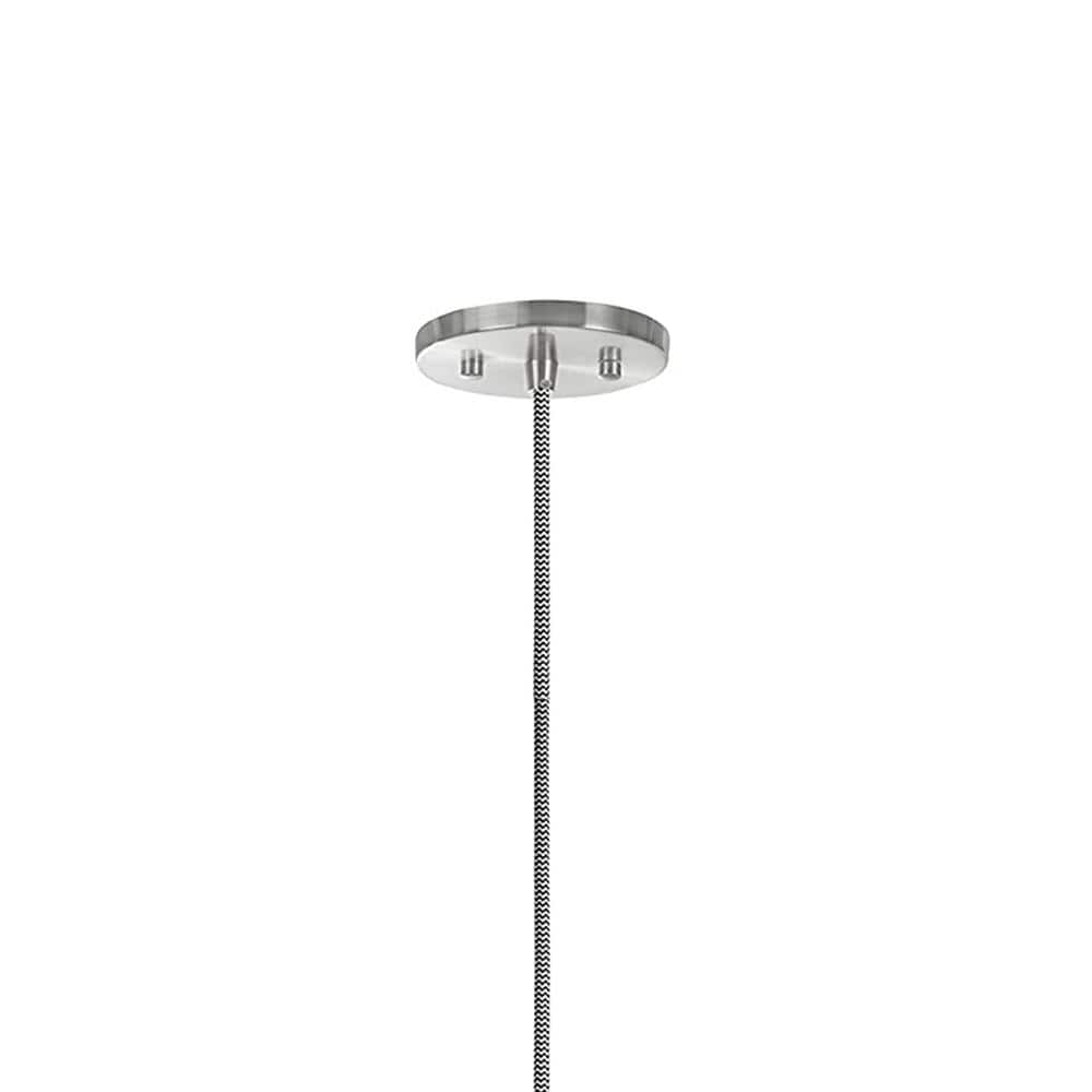 Satin Nickel Mini Drum Glass LED Pendant Light
