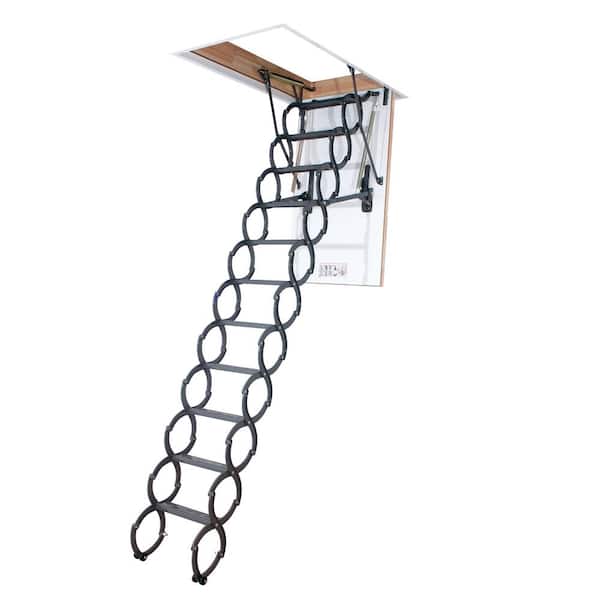 Fakro LST Insulated Steel Scissor Attic Ladder 7' 7" - 9' 2", 22.5 x 47 with 350 lb. Load Capacity