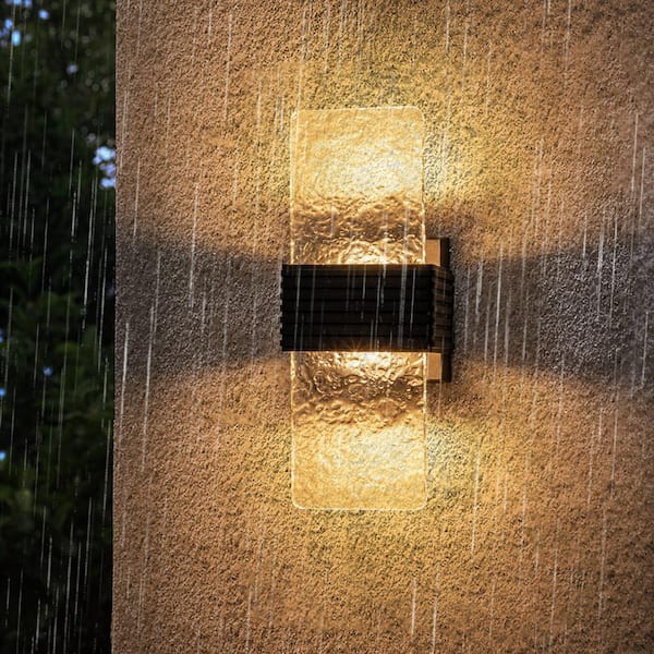 Rennnsan Sasa 2-Light Black LED Outdoor Wall Light