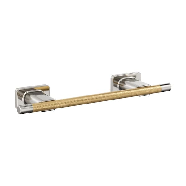 Esquire 9 in. Wall Mounted Towel Bar in Polished Nickel/Champagne Bronze