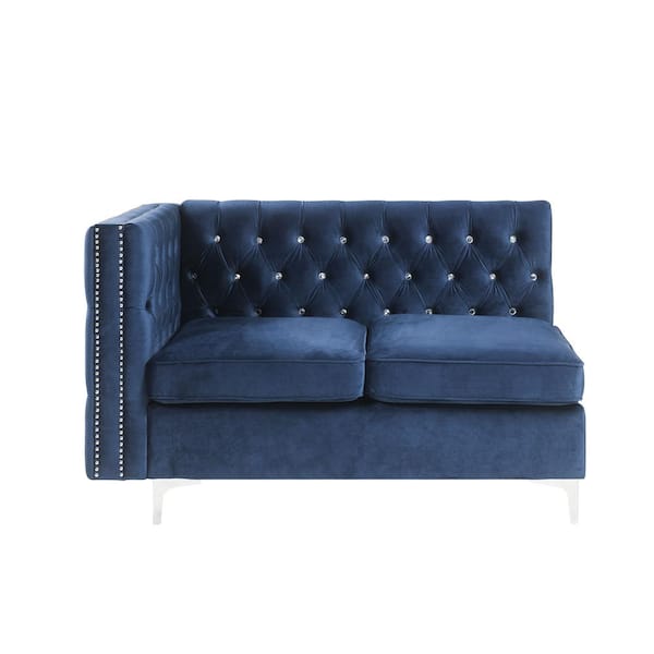 Acme Furniture Jaszira Blue Velvet Arm Chair 57340 - The Home Depot