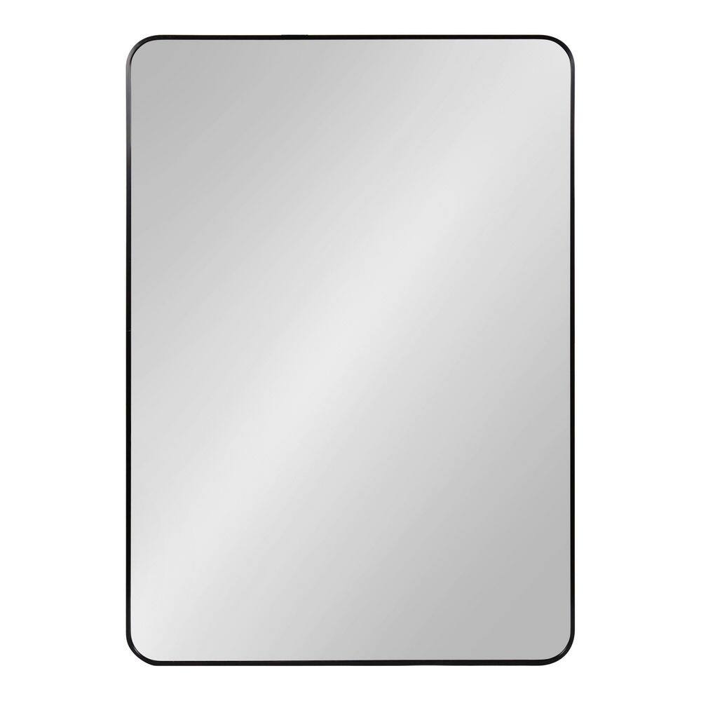 Zayda Sleek Black Aluminum Rectangular Wall Mirror 30x42