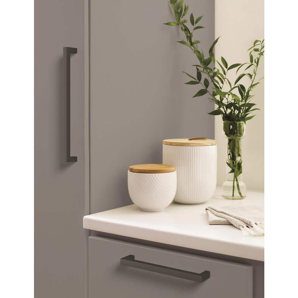 Matte Black Modern Square Cabinet Drawer Pull with Mounting Hardware