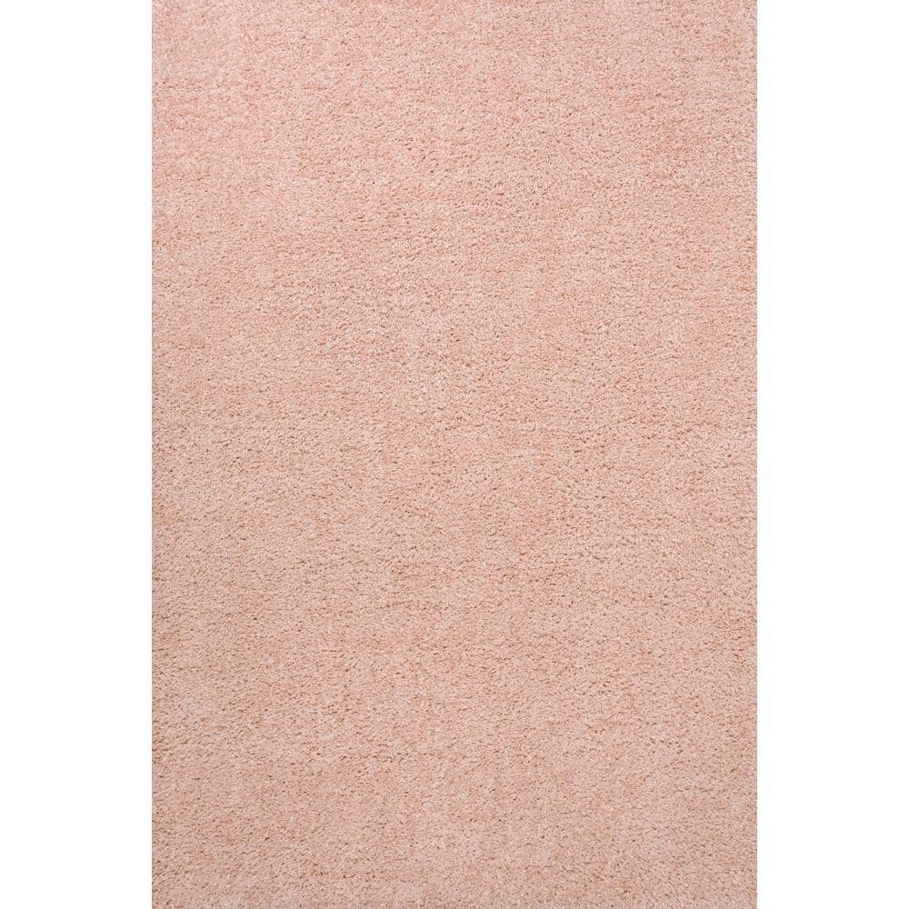 JONATHAN Y Clayton Coastal Pink 8 ft. x 10 ft. Solid Glam Shag Machine ...