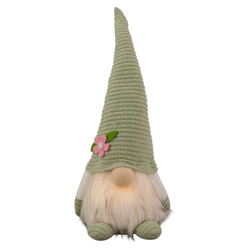 Lighted Green Spring Gnome 