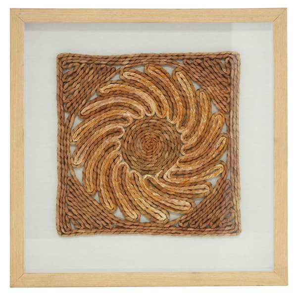 洋書 The art of wood and tone Litton Lane Abstract Earth Tone Rope and Wood Wall Art, Set
