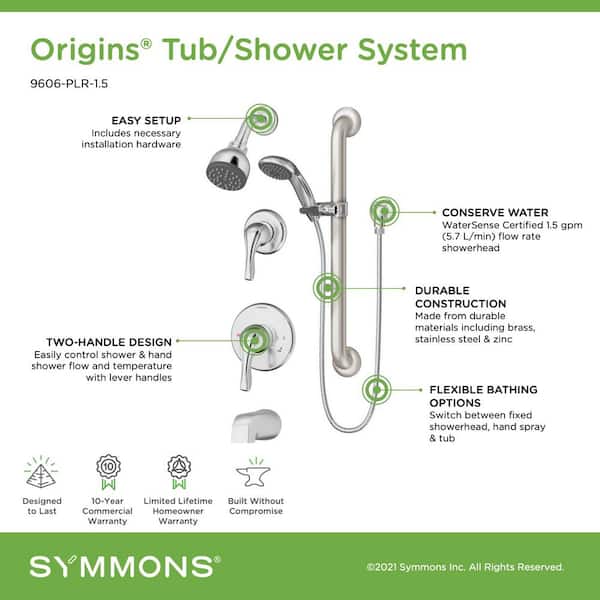 Origins Temptrol Single-Handle 1-Spray Tub and Shower Faucet in Polished Chrome (Valve Included) Origins Temptrol Single-Handle 1-Spray Tub and Shower Faucet in Polished Chrome (Valve Included)