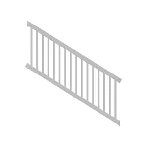 Finyl Line 8 ft. x 42 in. H 28-Degree to 38-Degree Deck Top Stair Rail Kit in White