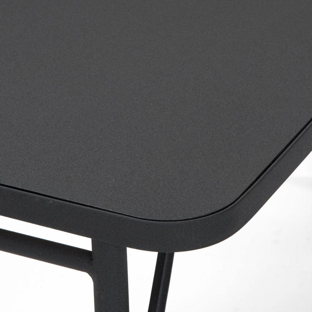 Adjustable Height Black PVC Multipurpose Folding Table 20" x 48"