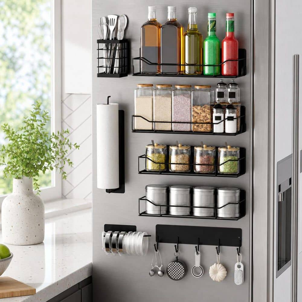 Wudkey Magnetic Spice Rack for Refrigerator, 8 Pack Magnetic