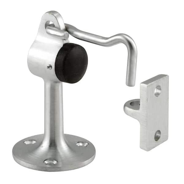 Prime-Line 4 in. Floor Stop, Solid Brass, Brushed Chrome