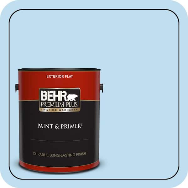 BEHR PREMIUM PLUS 1 gal. #550A-2 Tropical Pool Flat Exterior Paint & Primer