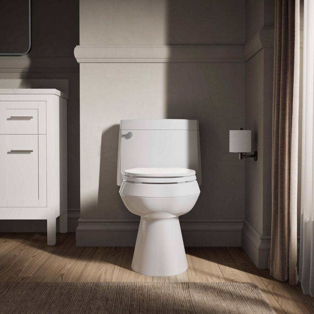 White High Efficiency Elongated One-Piece Toilet with Seat