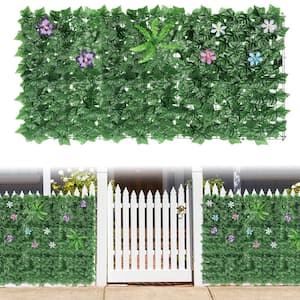11.8 in. W. x 15.7 in. Artificial Peanut Leaf Privacy Fence Screen, Flower Wall, Artificial Hedge Backdrop(40-Pieces)
