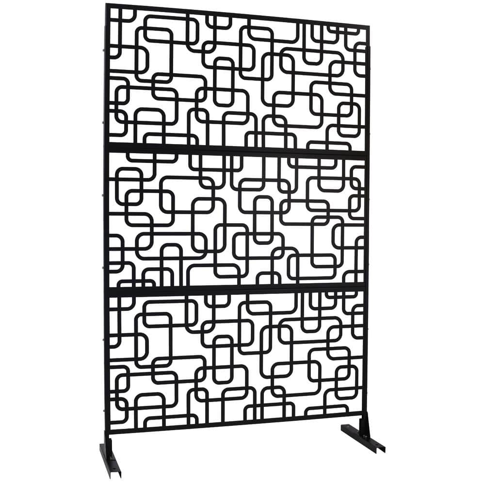 4ft. x 6.33ft. Black Outdoor and Indoor Freestanding Metal Privacy Screen Fence Panels for Lawn Garden (not Composite) price history on PriceWatchPro