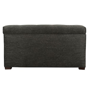 Angela Belfast Charcoal Button Tufted Upholstered Storage Trunk