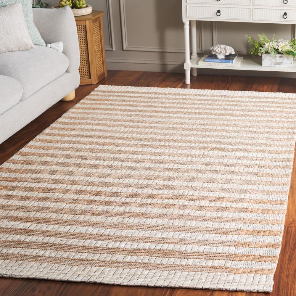 Natural Fiber 9 ft. x 12 ft. Natural/Ivory Striped Area Rug price history on PriceWatchPro