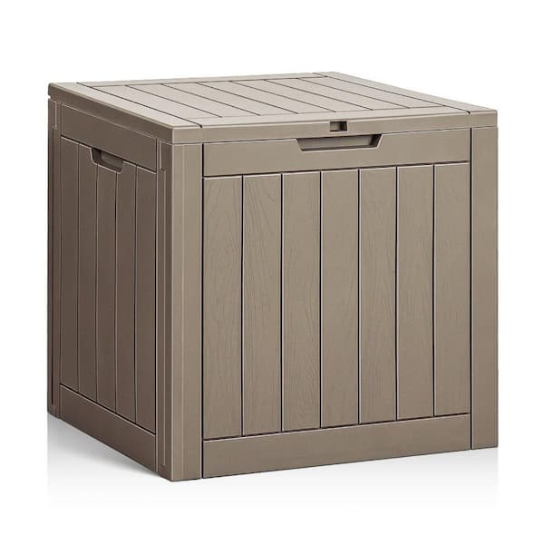 Tozey 100 Gal. Waterproof Dark Brown Large Resin Deck Box Outdoor Lockable  T-PSB1380R8 - The Home Depot