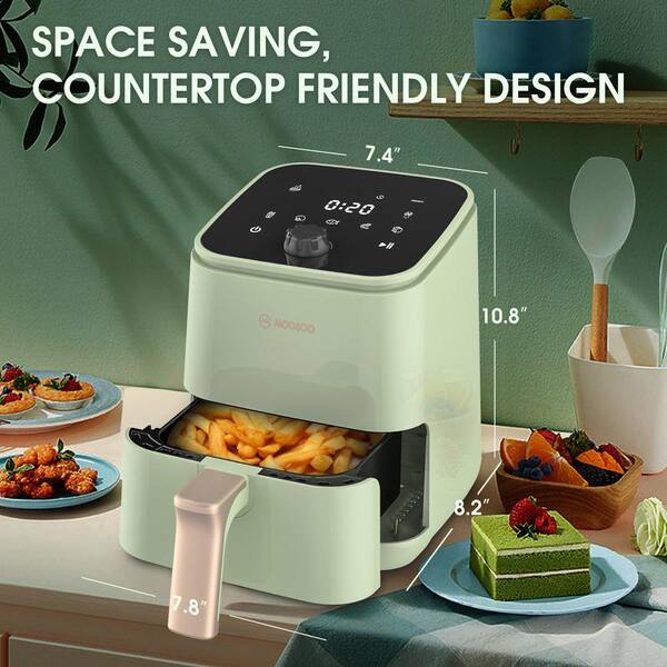 MOOSOO 2 qt. Premium Green Air Fryer for 1-2 People with