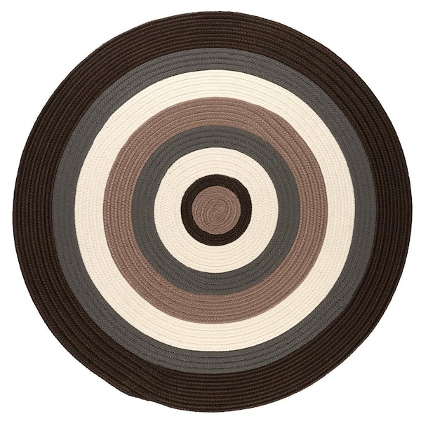 Frontier 10 ft. x 10 ft. Brown Round Braided Area Rug