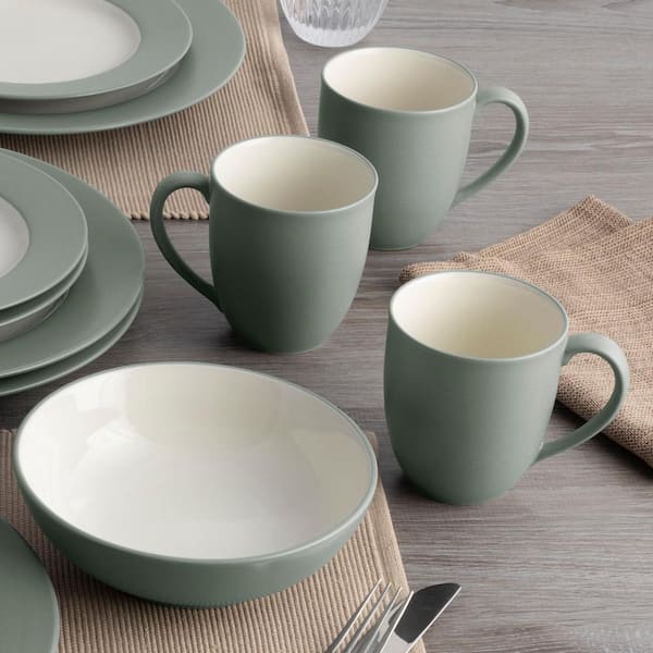 Colorwave Green 7 in., 22 fl. Oz. (Green) Stoneware Cereal/Soup Bowls, (Set of 4)