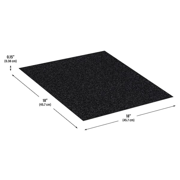 Asheville Rib Black Residential 18 in. x 18 in. Peel and Stick Carpet Tile Square (27 sq. ft. )