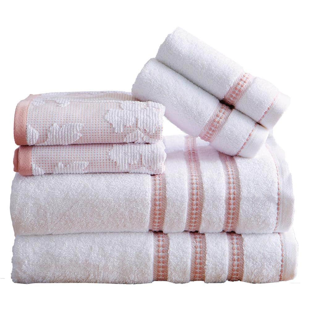 Diamond Jacquard Towels 6 Piece Bath Towel Set, Dusk (Grey Blue)