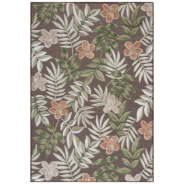 Cabana 5 x 8 Brown/Green Floral CBN405T Area Rug