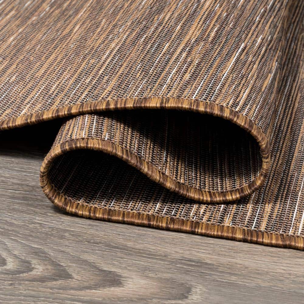 Ethan Brown Flatweave Synthetic 8' x 10' Area Rug