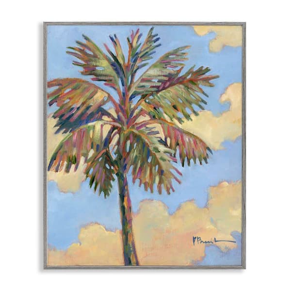 Stupell Industries Summer Santa Rosa Palm by Paul Brent Gray Framed Nature Giclee Art Print 20 in. x 16 in.
