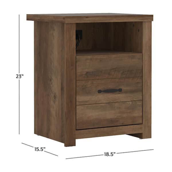 Hillsdale Furniture Rayborn 18.5 in. Knotty Oak 23 in. Rectangle