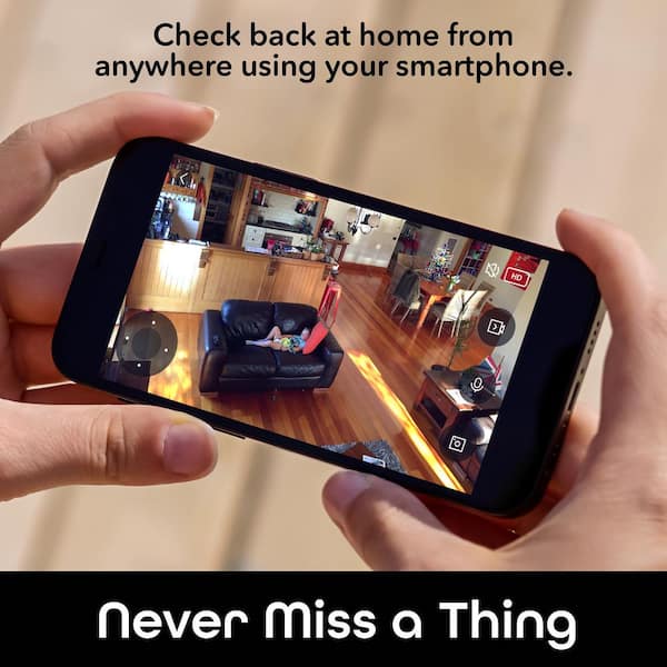 Geeni Scope 2K Wired Plug-In Indoor Smart Auto-Tracking Security Camera, Pan, Tilt, Zoom, Night Vision, 2-Way Talk, White