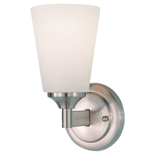 Generation Lighting Gravity 4.5 in. W Brushed Steel Sconce