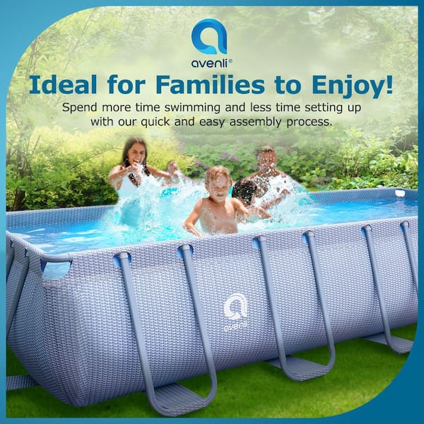 Avenli 18 ft.ot x 39.5 in. U Frame Rectangle Above Ground Swimming Pool