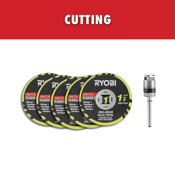 RYOBI Rotary Tool 6-Piece Twist Lock Cut-Off Wheel Starter Kit (For Metal and Plastic)