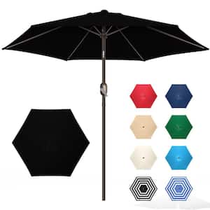 7.5ft Outdoor Market Patio Umbrella in Black with Push Button Tilt