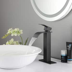 Single Handle Vessel Sink Faucet in Matte Black