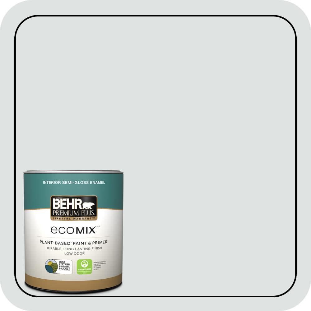 1 qt. #W-F-520 Ash White Semi-Gloss Enamel EcoMix Plant-Based Interior Paint & Primer price history on PriceWatchPro