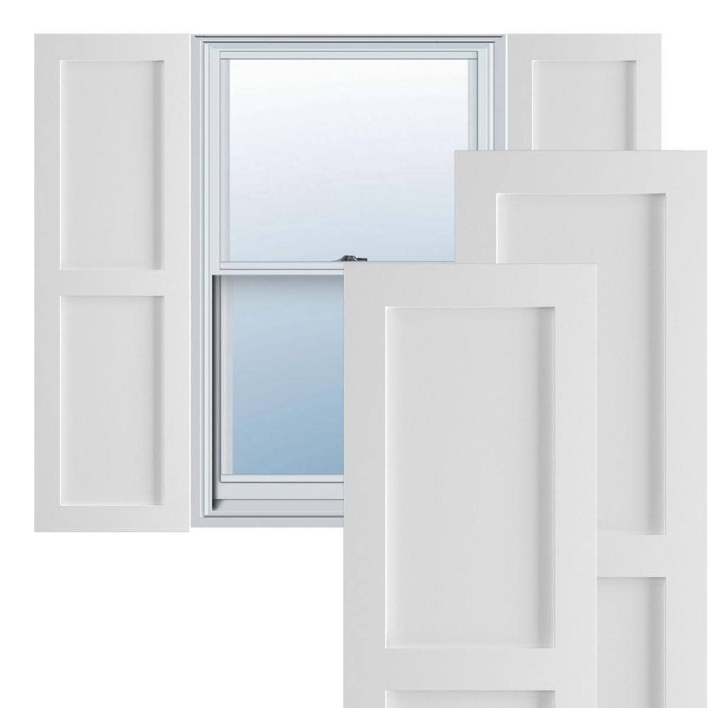 Unfinished White PVC Exterior Shutters, 12"W x 57"H Pair