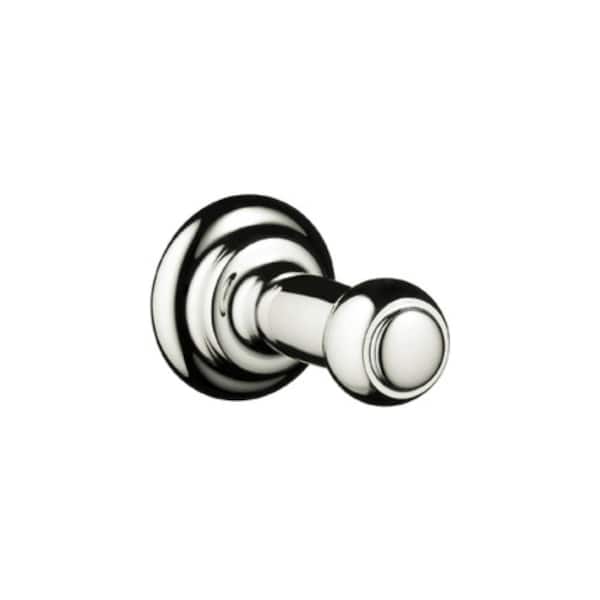 C Single Knob Robe/Towel Hook in Polished Nickel