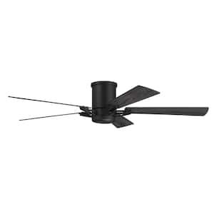 Wyatt 52 in. Indoor/Outdoor Flat Black Finish Ceiling Fan with Smart Wi-Fi Enabled Remote & Integrated LED Light