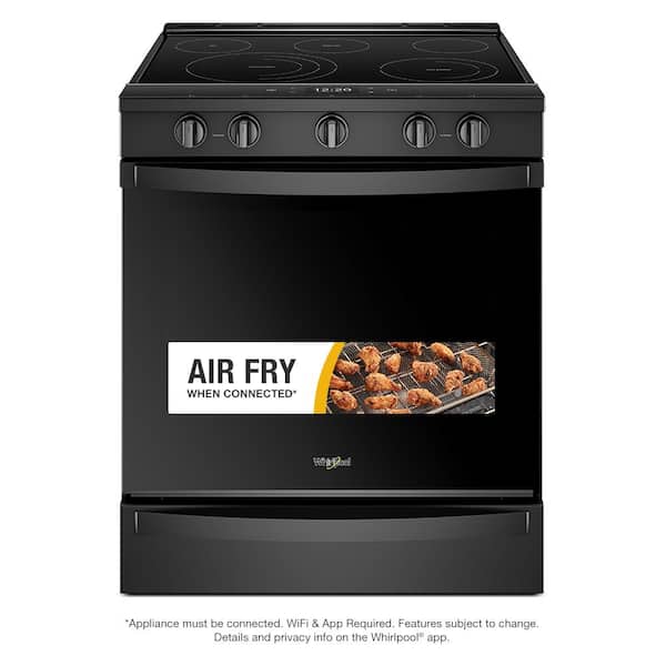 Whirlpool 6.4 cu. ft. Smart Slide-In Electric Range with Air Fry, When Connected in Black