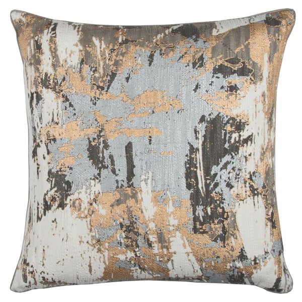 Donny Osmond Home Gray Multicolored Geometric Polyester 20 in. x 20 in. Throw Pillow