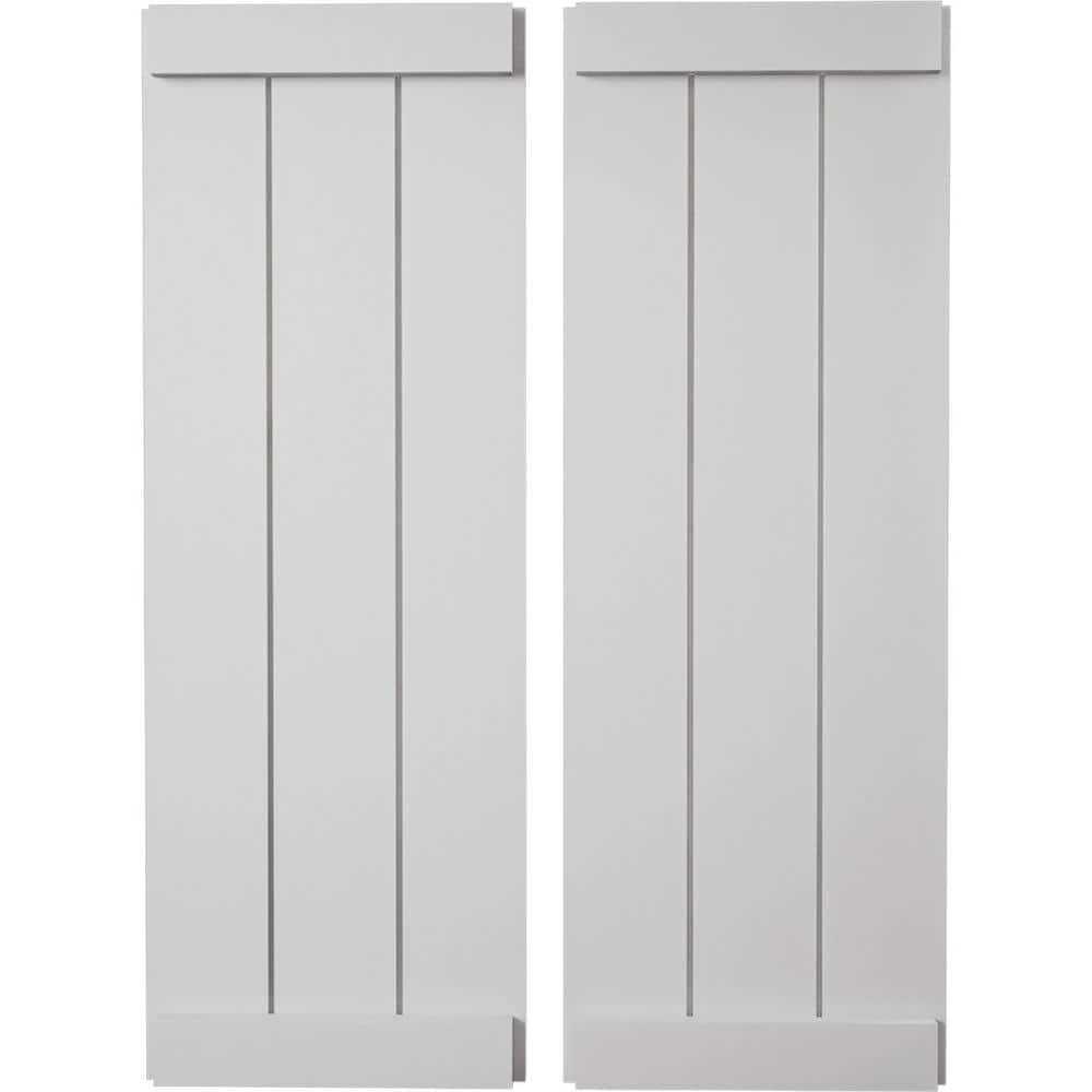 16.5 in. x 86 in. Timberthane Polyurethane 3-Board Joined Board-n-Batten Smooth Faux Wood Shutters, End Batten Pair price history on PriceWatchPro
